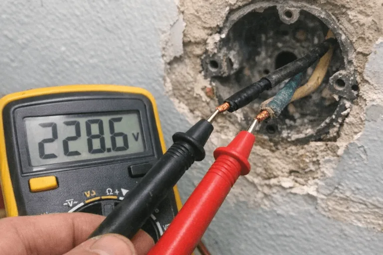 Prüfung der Leitungen in der Wand vor der Installation